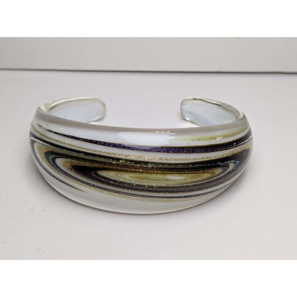 Glittery Art Glass Cuff Bracelet
